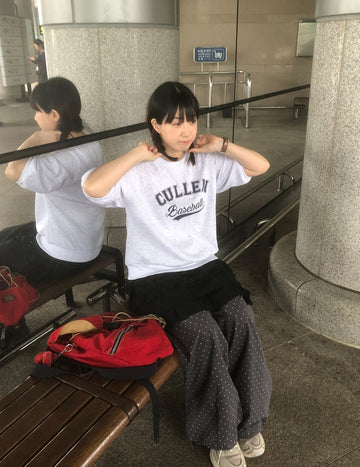 Warin lettering short sleeve sweatshirt